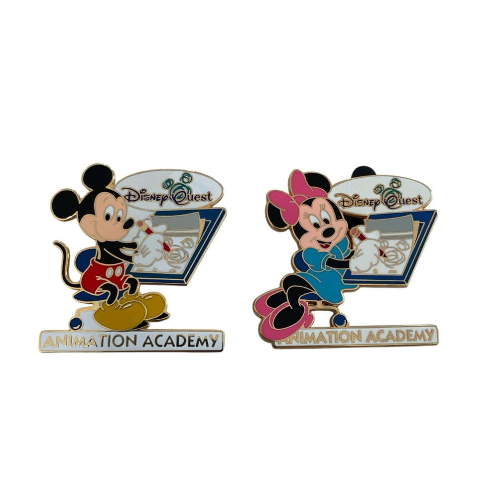 Disney Pins Set of 2 Animation Academy Disney Quest Mickey and Minnie 2005